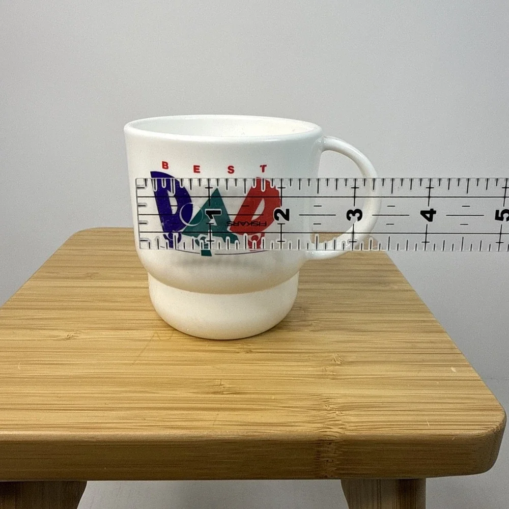 Tupperware Coffee Mug Cup BEST DAD White‎ W/ Handle 2224 VTG 90s Retro